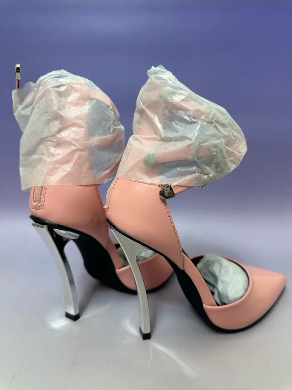Liliana Pink Pointed Toe Ankle Strap Stiletto Pumps